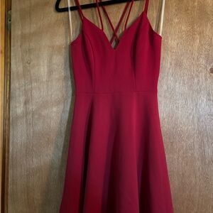 Windsor Red Spaghetti Strap A-Line Mini Dress